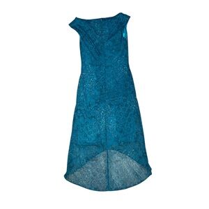 Vintage 90’s City Triangles Floral Blue High Low Dress sz Small